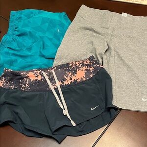 Nike Shorts Set in Teal, Gray, and Black bundle of 3. 2 small 1 xtra small